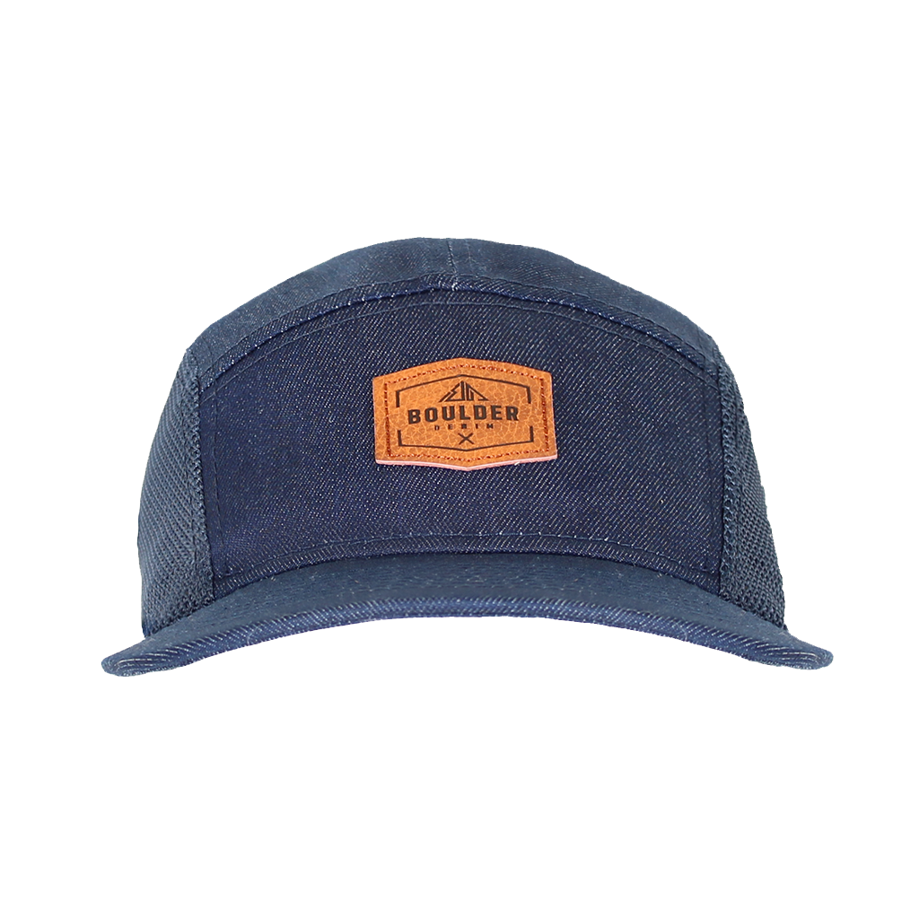 Denim hat leather strap deals